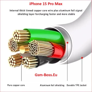 Alternative view of Cable Type C to C 100w For iPhone 15 to 16 Pro Max