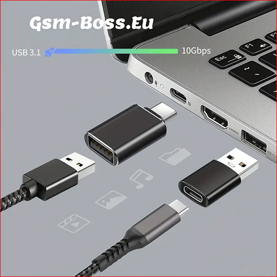 Main 4 Adapter in The World - C to USB + C to Micro + C to Lightning + USB to C - High Quality