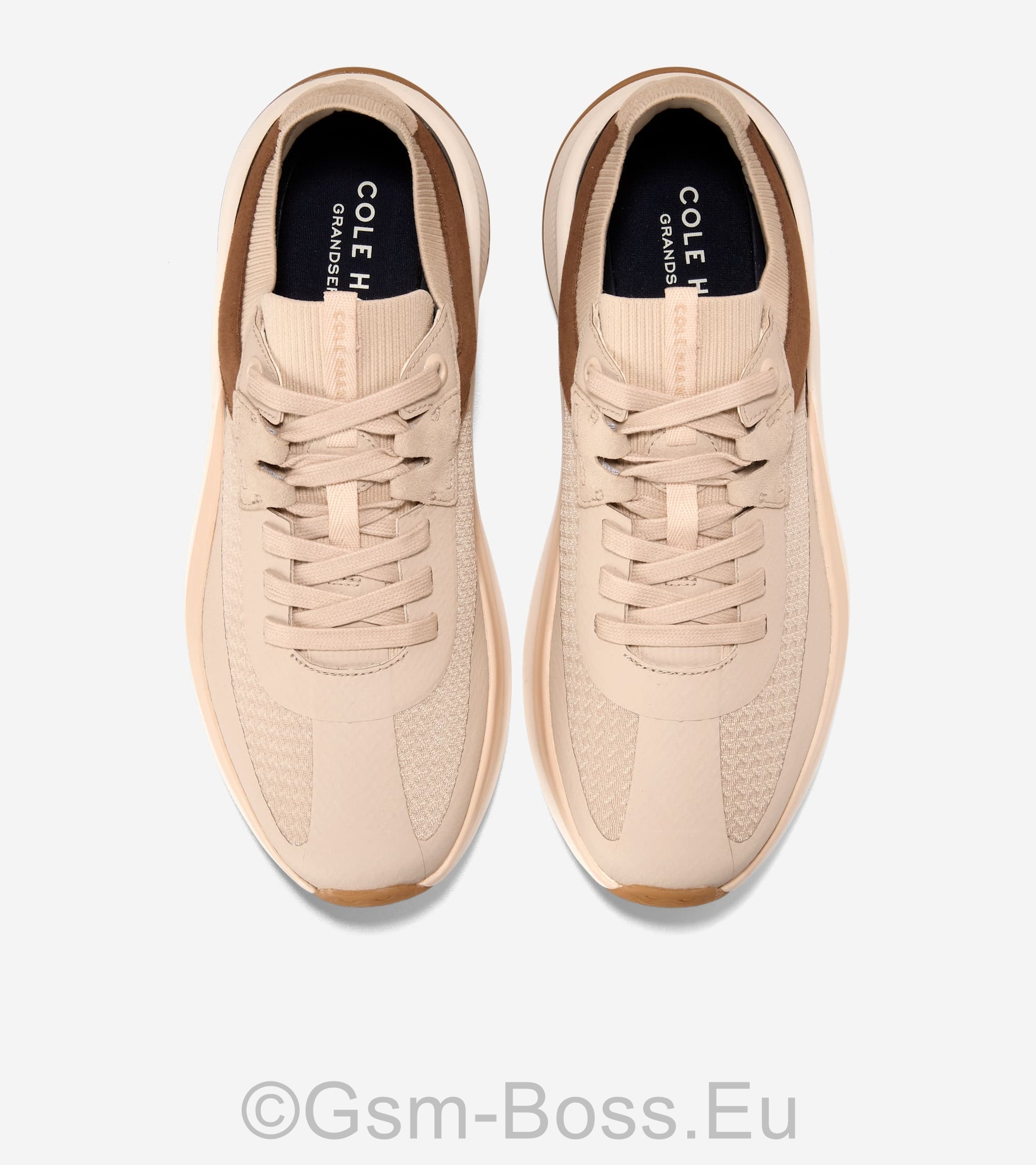 Men Shoes Grand Pro All Day Leather Running - Oat Dark Blue ivory - Image 3